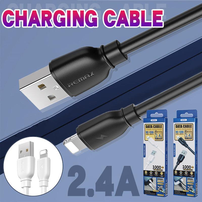 V528-CABLE-TYPE-C-WHITE-475681-202510010736-00 2.4A USB Fast Charger Phone Cable Data Cord For iPhone14 13 12 11Pro Max XR iPad - White - Image 1