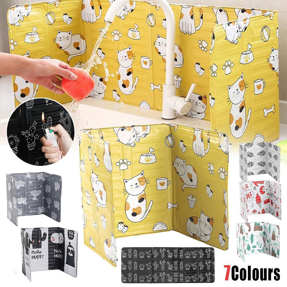 V528-CACTUS-397067-202510010145-00 Kitchen Oil Splash Guard Wall Foil Protector Stove Cover Removable Baffle Screen - Cactus - Image 1