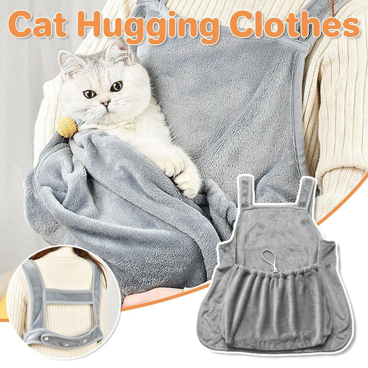 V528-CAT-HANDLING-APRON-512563-202509291918-00 Non-stick Hair Cat Apron Kangaroo Style Pet Grooming Bib No-Hole Design - Image 1