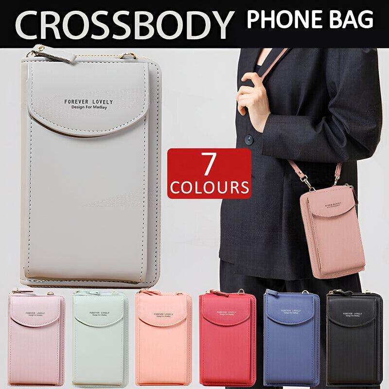 V528-CELLPHONEBAG-LIGHTPURPLE-9037-202509301927-00 Women Pouch Bag Mobile Phone Bag Pu Leather Crossbody Purse Wallet Shoulder Bag - Light Purple - Image 1