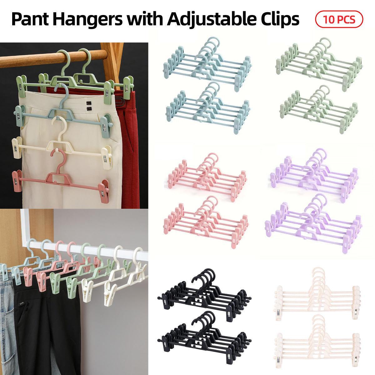 V528-CLOTHESPIN-10PCS-BLUE-801242-202510010145-00 Seamless Household Retractable Pants Rack Buckle Clothes Clip Inner Hanger - Blue - Image 1