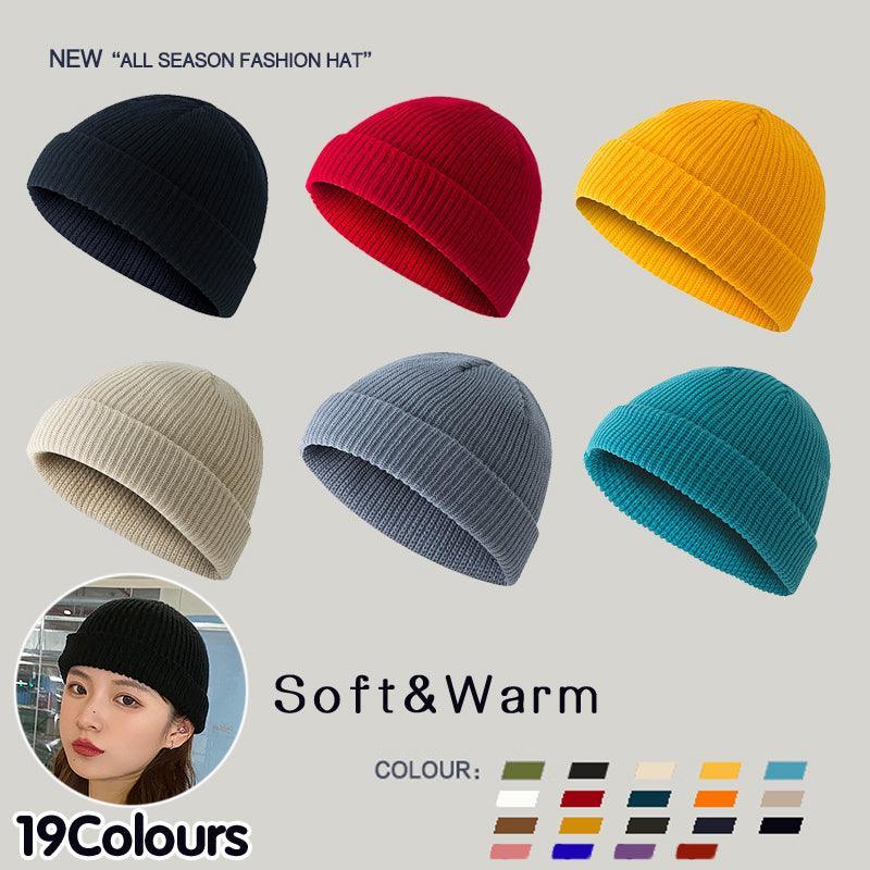 V528-COLOUR-LIGHTGREY67650-202509301409-00 Men Women Mini Fisherman Beanie Winter Spring Hat Soft Knitted Docker Skull Cap - Light Grey - Image 1