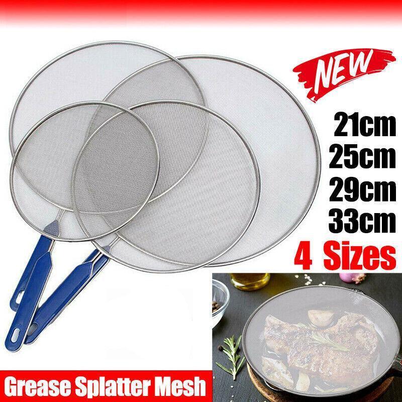 V528-COOKINGFRYING-29CM-56879-202510010154-00 4Size Anti Splatter Guard Oil Net Splash Cover Pan Screen Kitchen Cooking Frying - 29CM - Image 1