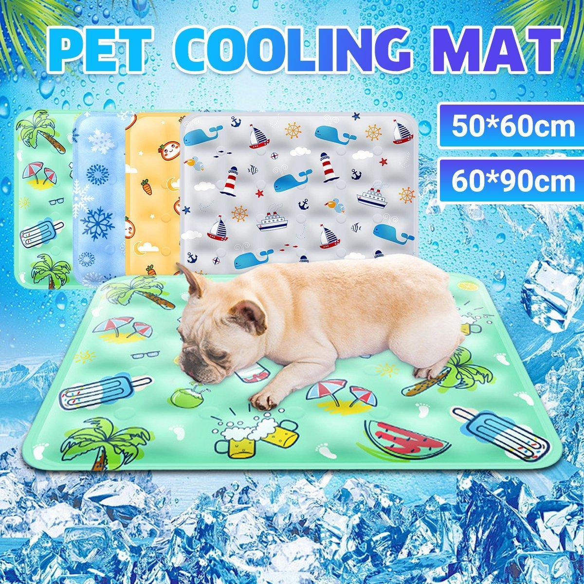V528-COOL-PAD-YELLOW-XL-346924-202509301218-00 Cooling Ice Mat for Pets Summer Dog and Cat Cooling Pad Comfortable Pet Bed - Yellow - 60x90cm - Image 1
