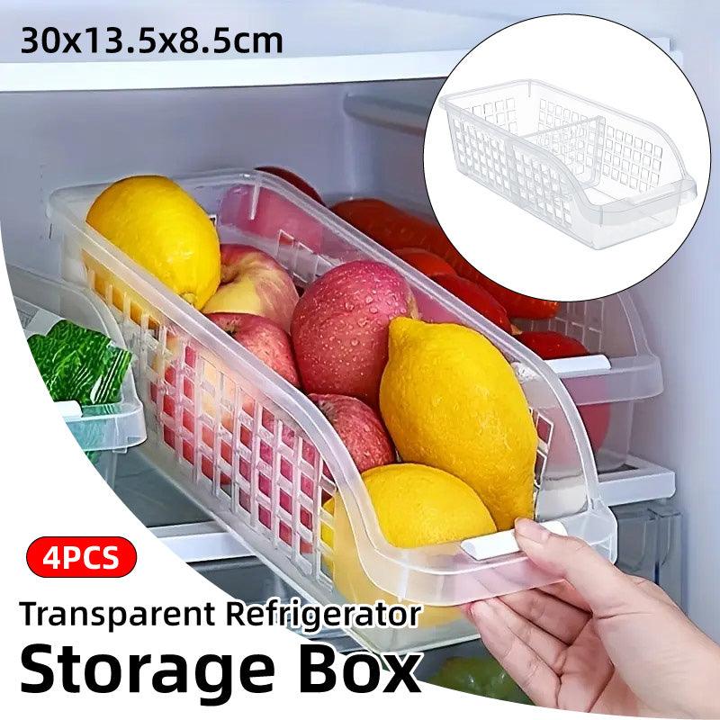 V528-CRISPER-4PCS-804922-202509291618-00 4pcs Refrigerator Storage Box Transparent Plastic Household Organizer Kitchen - Image 1