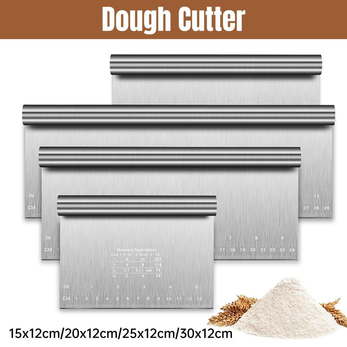 V528-CUTTER-20CM-460542-202510011027-00 Stainless Steel Dough Cutter Knife Measurement Scraper Pastry Baking Tool - 20cm - Image 1