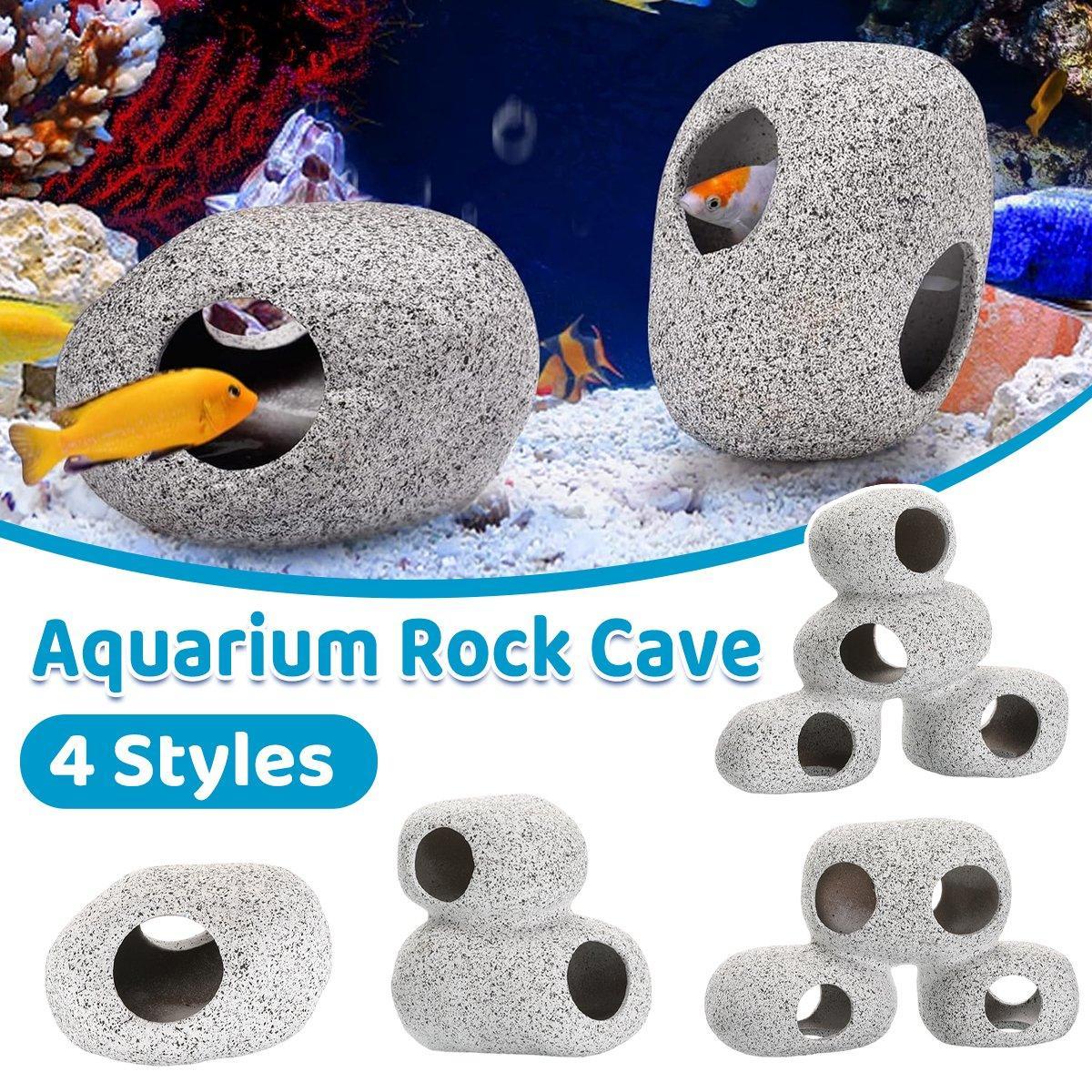 V528-DECORATION-ST1001-546717-202509301827-00 Clay Pot Aquarium Decoration Shrimp House Cichlid Breeding Tank Fish Nest - Double Hole - Image 1