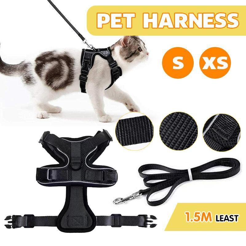 V528-DOGHARNESSLEASH-S-271902-202510010718-00 Adjustable Pet Harness and Leash Set for Cat Dog Escape Proof Reflective Vest - XS - Image 1