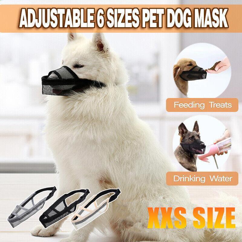 V528-DOGMUZZLE-BLACK-S-50860-202510010636-00 Adjustable XXS Size Pet Dog Mask Mouth Muzzle Anti Barking Bite Stop Chewing Mask - Black - Image 1