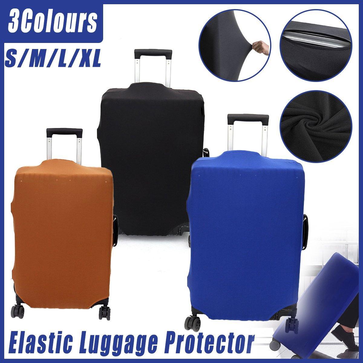 V528-DUST-JACKET-BROWN-20INCHES-640505-202510010945-00 Thickened High Stretch Suitcase Dust-proof Luggage Protector Travel Case Cover - Brown-20inches - Image 1