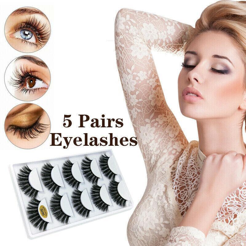 V528-FAKEEYELASHE-5PAIR-G805-633982-202509302254-00 5 Pairs 3D Natural Thick False Fake Eyelashes Eye Lashes Mink Makeup Extension - G805 - Image 1