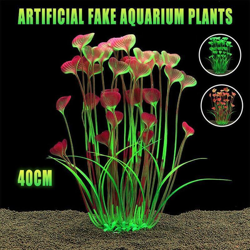 V528-FISHTANKPLANT-PINK-380332-202509302354-00 Aquarium 40Cm Artificial Simulation Water Plants Fish Tank Plant Grass Decor Au - Pink - Image 1