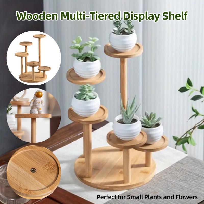 V528-FLOWER-STAND-5-888266-202509291910-00 Round Tabletop Flower Stand Balcony Storage Shelf Display Rack Indoor Outdoor - Image 1