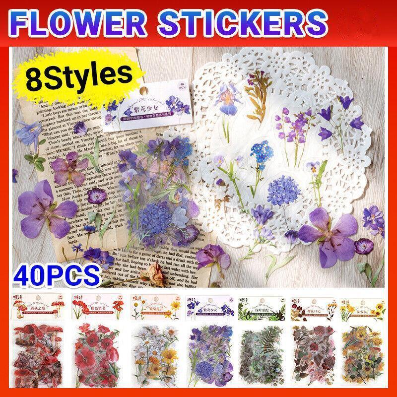 V528-FLOWERSTICKERS-G-288830-202509301945-00 Scrapbooking Flower Stickers Pet Transparent Sticker - G - Image 1