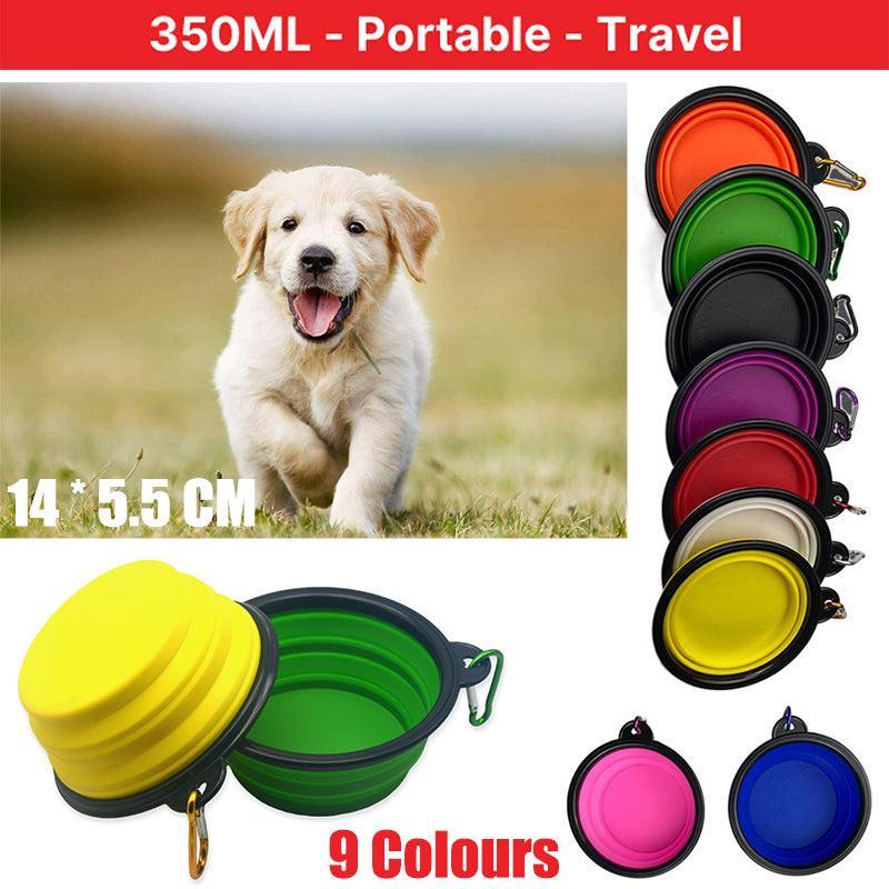 V528-FOLDABLEPETBOWL-BLACK-720852-202509301918-00 Collapsible Silicone Pet Bowl for Cat Dog Portable Food and Water Feeder - Black - Image 1