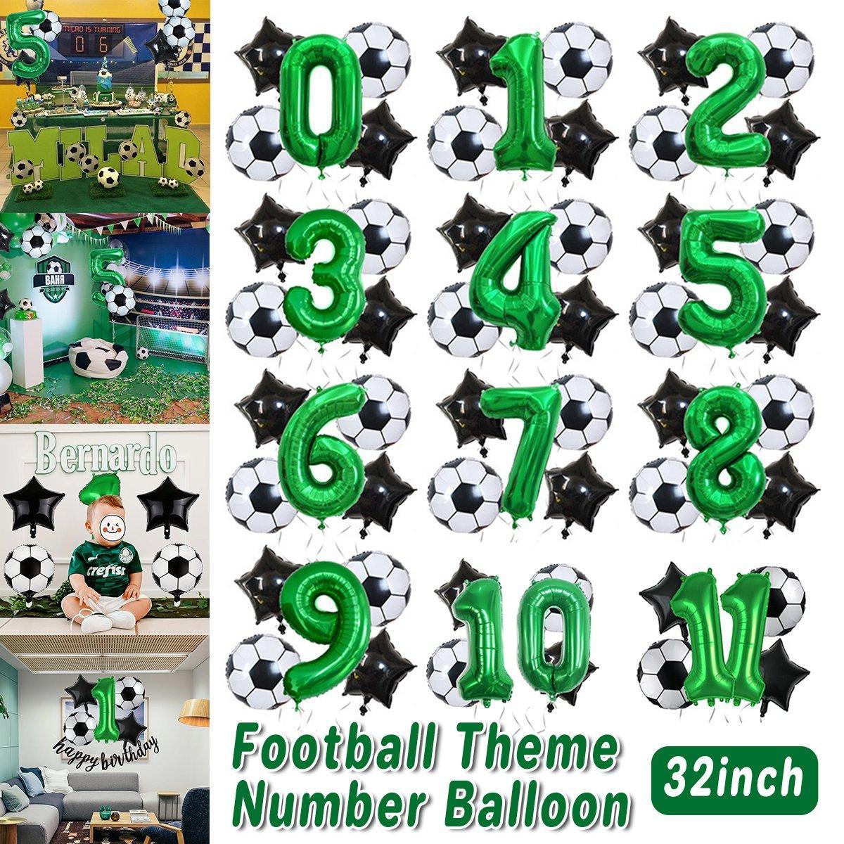 V528-FOOTBALL-BALLOON-4-481601-202509301736-00 32 Inch Green Soccer Balloons 5 Pieces Set World Cup Birthday Party Decoration - 4 - Image 1