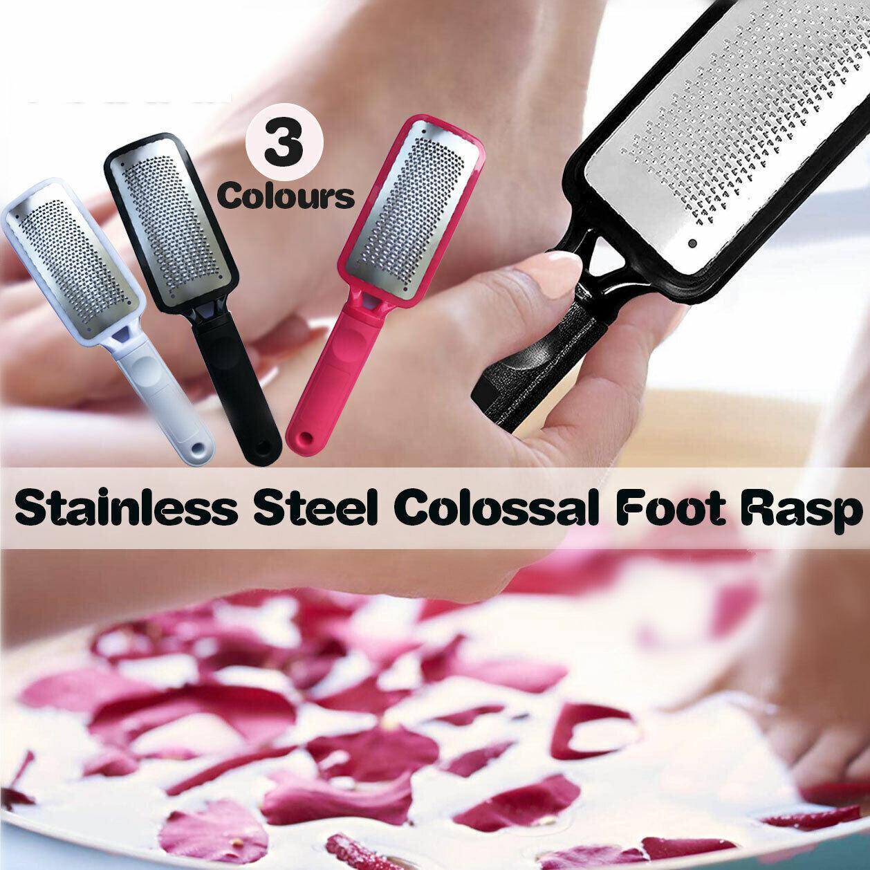 V528-FOOTCOLOUR-ROSERED38937-202510011154-00 Stainless Steel Foot File Scraper Grater Pedicure Rasp Callus Remover Tool - Rose Red - Image 1