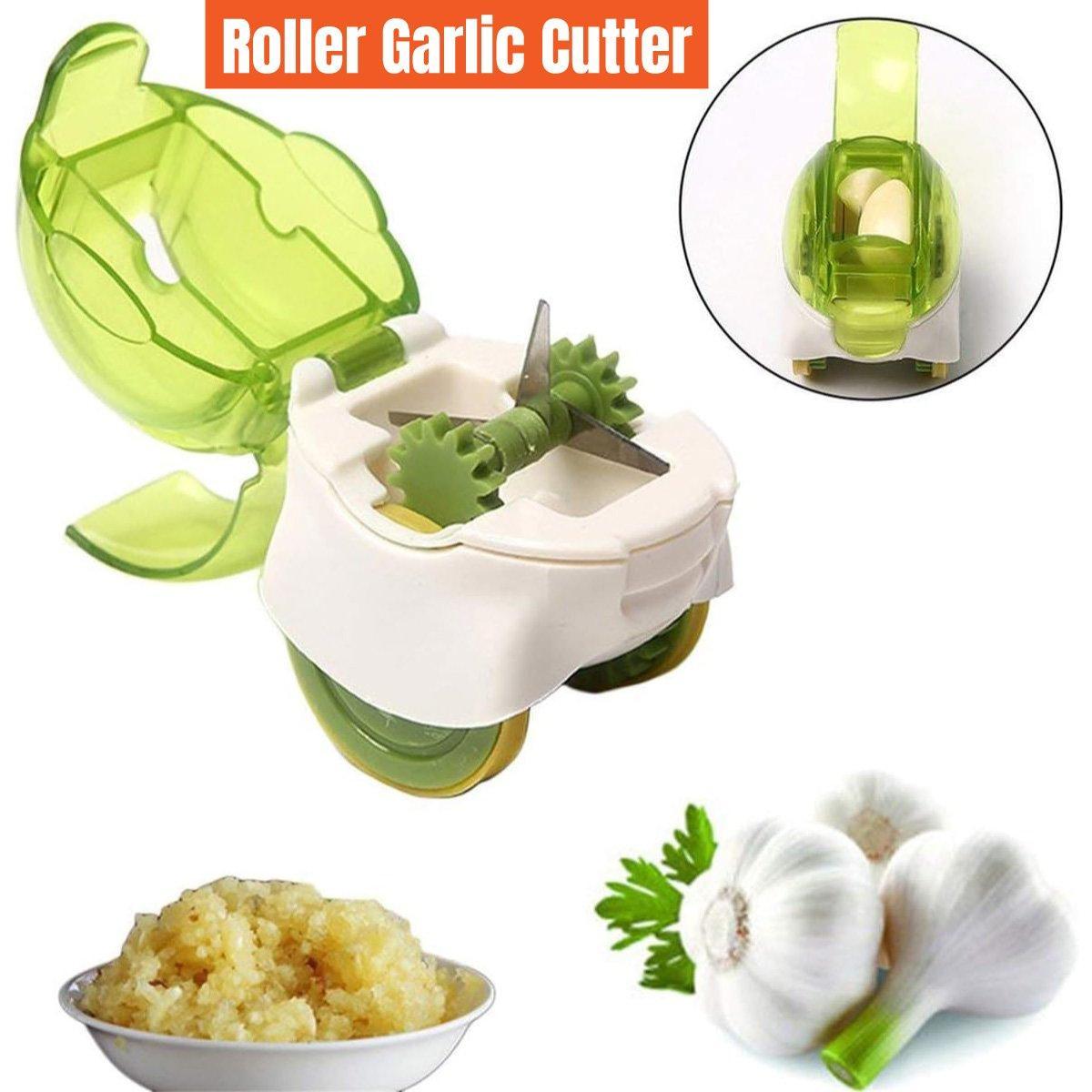 V528-GARLIC-PRESS-GREEN-706974-202509291718-00 Push Garlic Crusher Roller Garlic Presser Slicer Garlic Mincer Kitchen Tool - Image 1