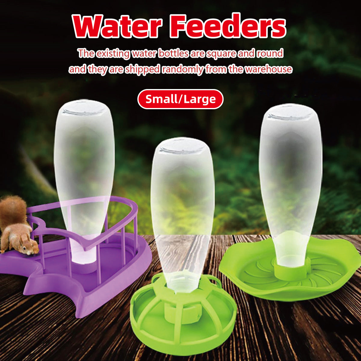 V528-GIVE-PURPLE-NW-13-442519-202510011154-00 Reptile Water Bowl with Bottle for Lizard Gecko Snake Inverted Bottle Dispenser - Purple Platform L - Image 1
