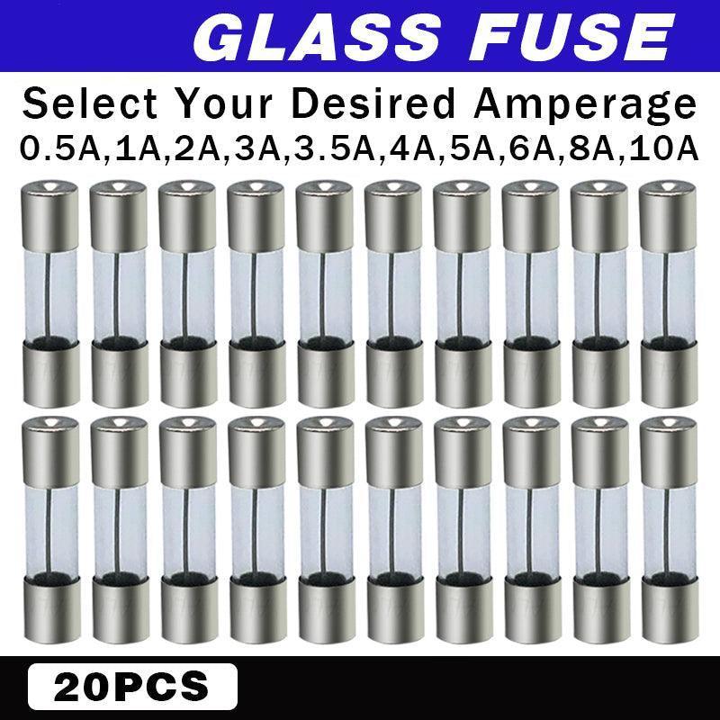 V528-GLASSFUSE-6A-20PCS-196666-202510010045-00 20Pcs M205 Glass Fuse 5Mm X 20Mm Slow Blow 250V / Select From 0.5A To 10A Amp - 20PCS F6A - Image 1