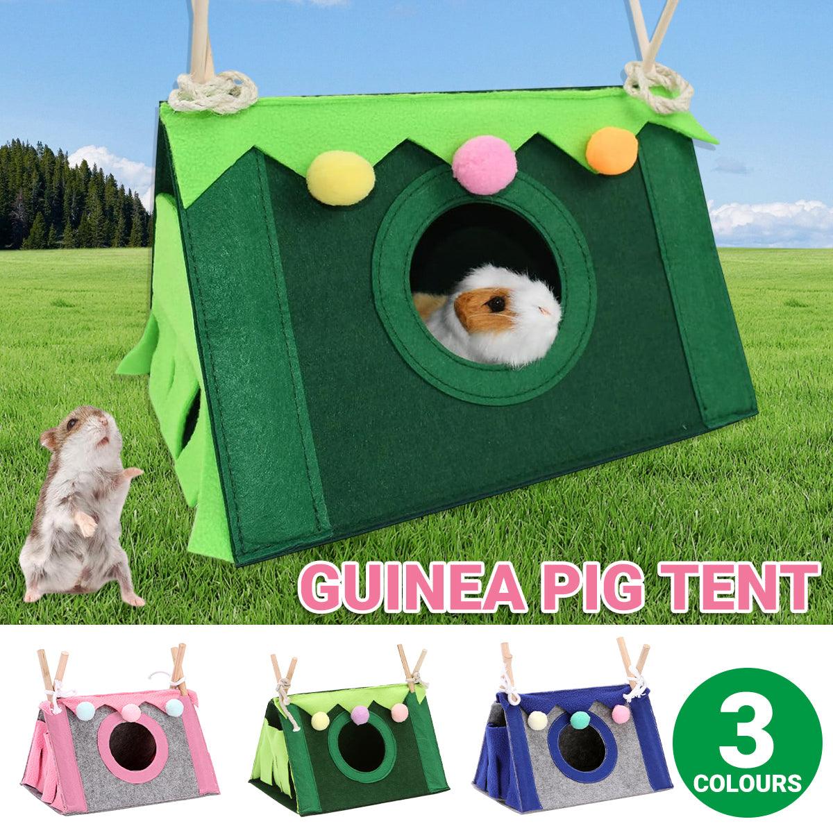 V528-HAMSTER-TENT-GREEN-108662-202509301836-00 Hamster Tent Small Pet Hideout Pig Possum House Cool Triangle Nest Shelter - Green - Image 1