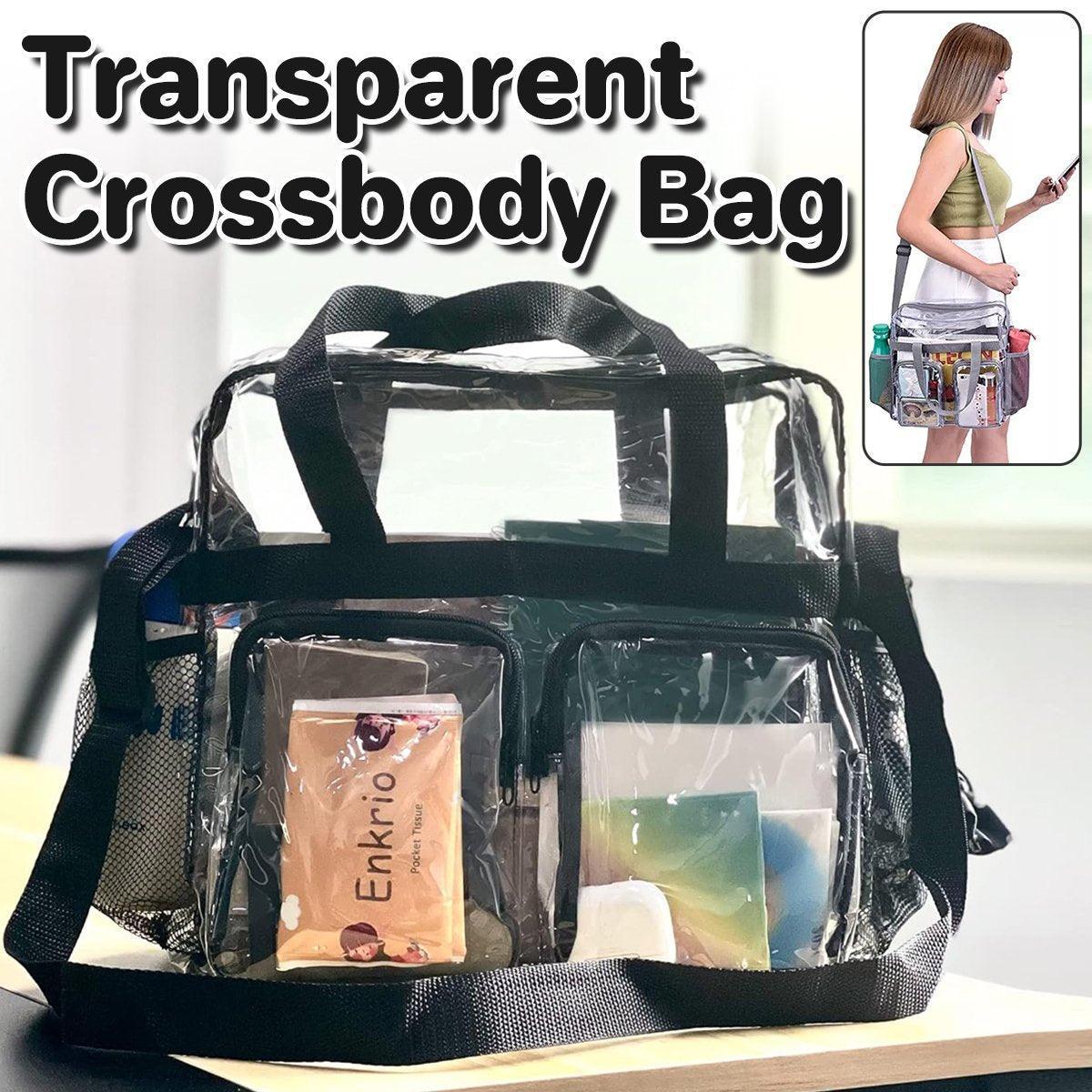 V528-HANDBAG-GREY-631258-202510010218-00 Clear Tote Bag Plastic Transparent Purse Handbag Zipper Security Event Stadium - Grey - Image 1