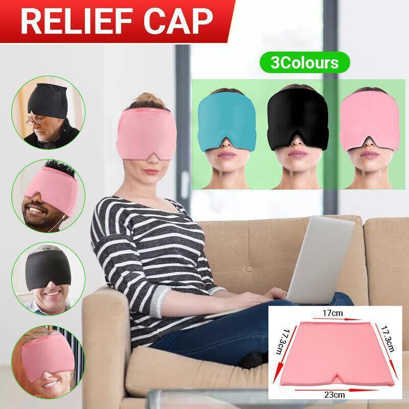 V528-ICEMASK-BLACK-215828-202509301945-00 Aroma Season Ice Pack Migraine Hat Hot Cold Therapy Headache Pain Relief Cap Au - Black - Image 1