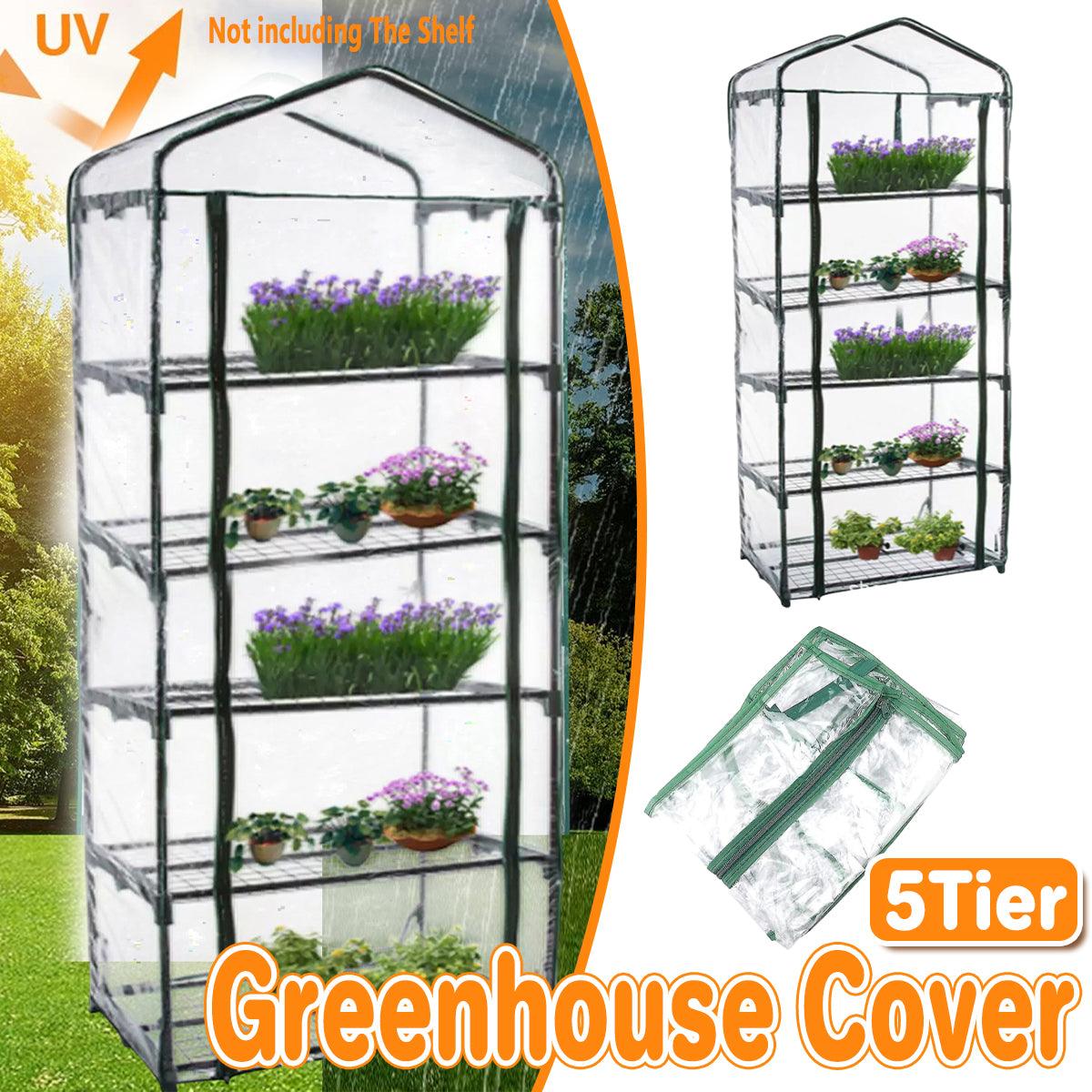 V528-INSULATION-SHED-5-339082-202509291746-00 5 Tier Garden PVC Plant Insulation Warming Shed Conservatory Cover No Brackets - Image 1