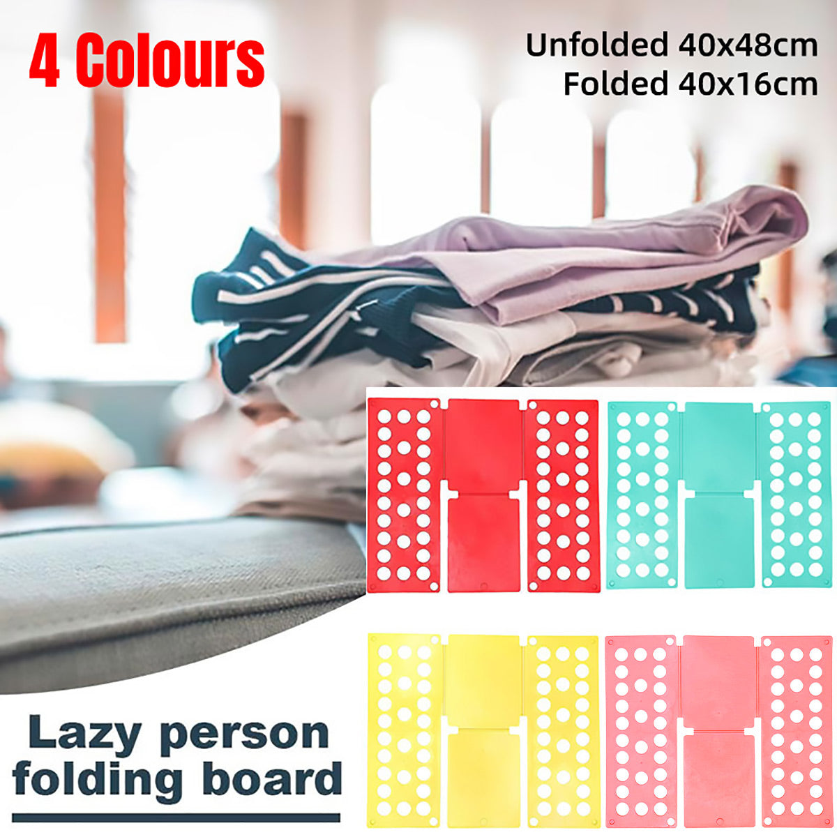 V528-KID-PINK-138649-202510010754-00 Lazy Folding Clothes Board Compact Laundry Folding Storage Clothes Organizer - Pink - Image 1