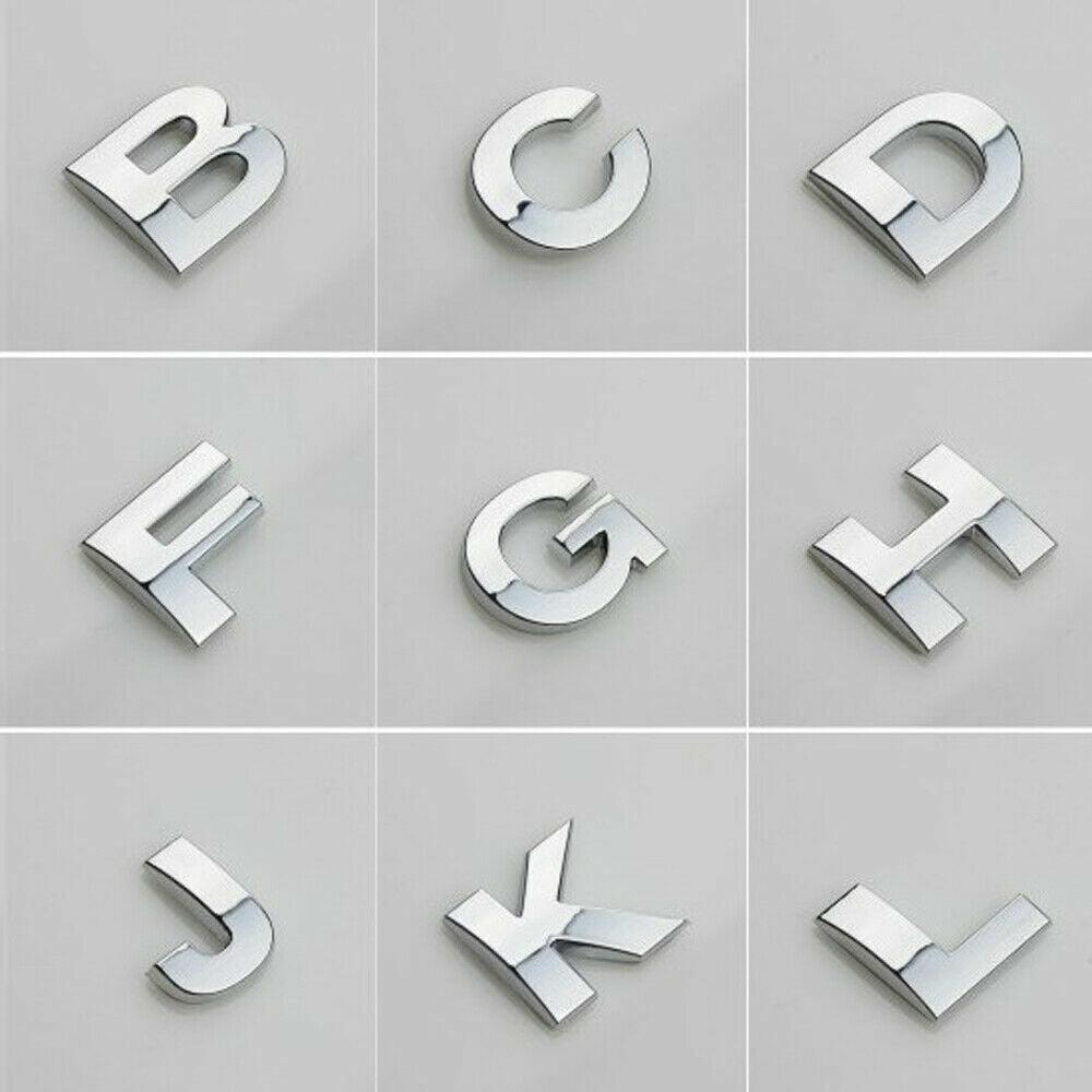 V528-LETTER-NUMBER-J97707-202509302354-00 A-Z Alphabet Letters Car Sticker Self Adhesive Auto Badge Emblem 3D Chrome Good - J - Image 1