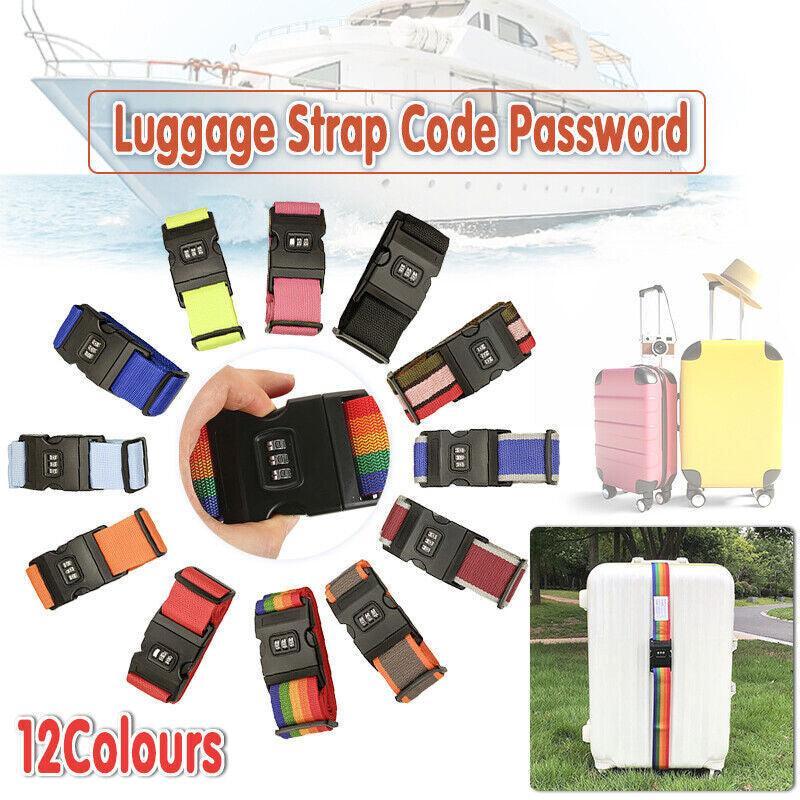 V528-LUGGAGESTRAP-PINK-163746-202510010318-00 Luggage Strap Code Password Travel Suitcase Secure Lock Safe Nylon Packing Belt - Rose Red - Image 1