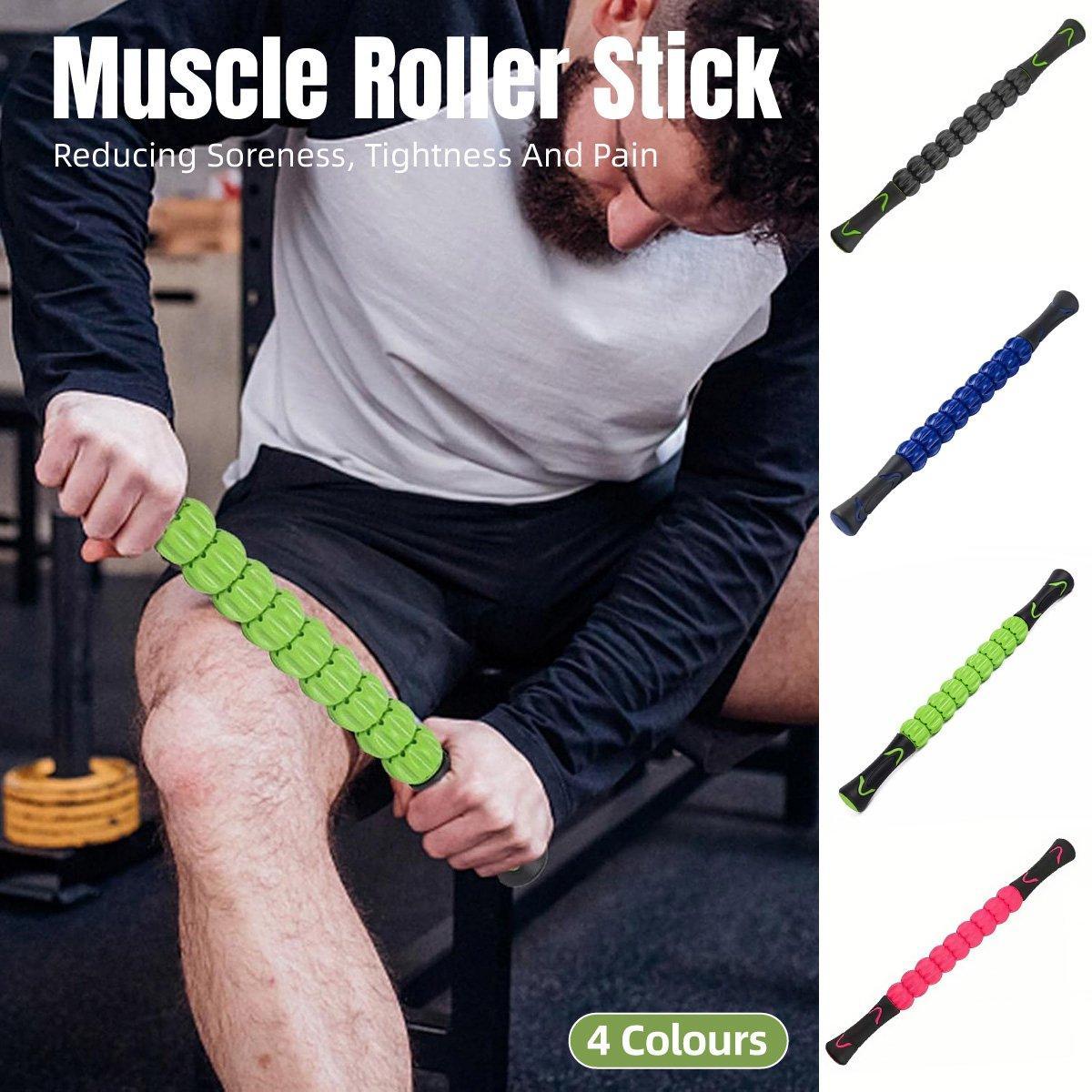 V528-MASSAGE-STICK-BLACK-840863-202510010036-00 Muscle Massage Sticks Fitness Sport Fascia Rods High Strength Relaxation Roller - Black - Image 1