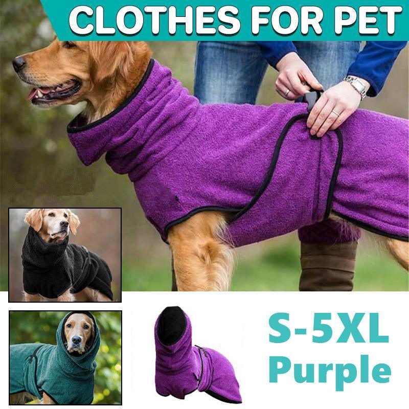 V528-MH00367-PURPLE-3XL-163184-202509302309-00 Dog Puppy HoodiesJacket Solid Coat Pet Winter Soft Warm Clothes S-5XL Purple - 3XL - Image 1