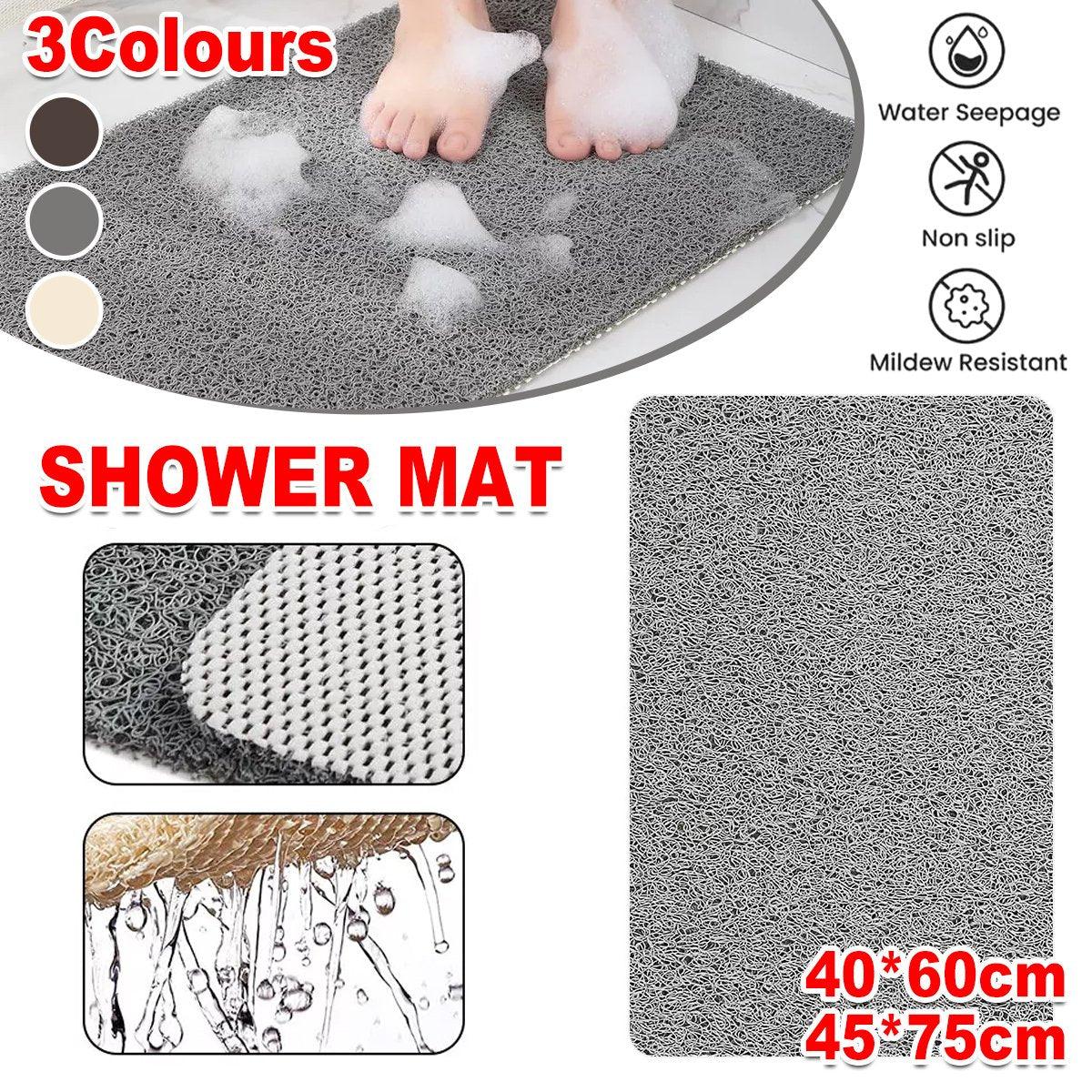 V528-NON-SLIP-MAT-GREY-40-60-827541-202509302318-00 Anti Slip Bathroom Mat Non Slip Shower Floor Mat Quick Dry Soft Comfortable Rug - Grey-40x60cm - Image 1