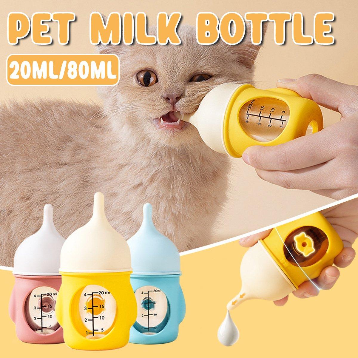 V528-PET-BOTTLE-PINK-80ML-690292-202510011127-00 Silicone Pet Milk Feeding Bottle with Scale for Small Puppies and Kittens 20ml 80ml - 80ml-Pink - Image 1