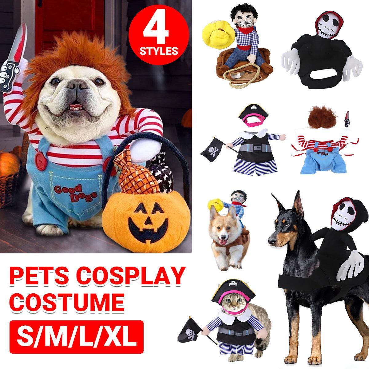 V528-PET-CLOTHES-XHD-S-620422-202510010700-00 Halloween Dog Costume Pet Accessories Funny Dress Up for Small Medium Dogs - New Pirate-S - Image 1