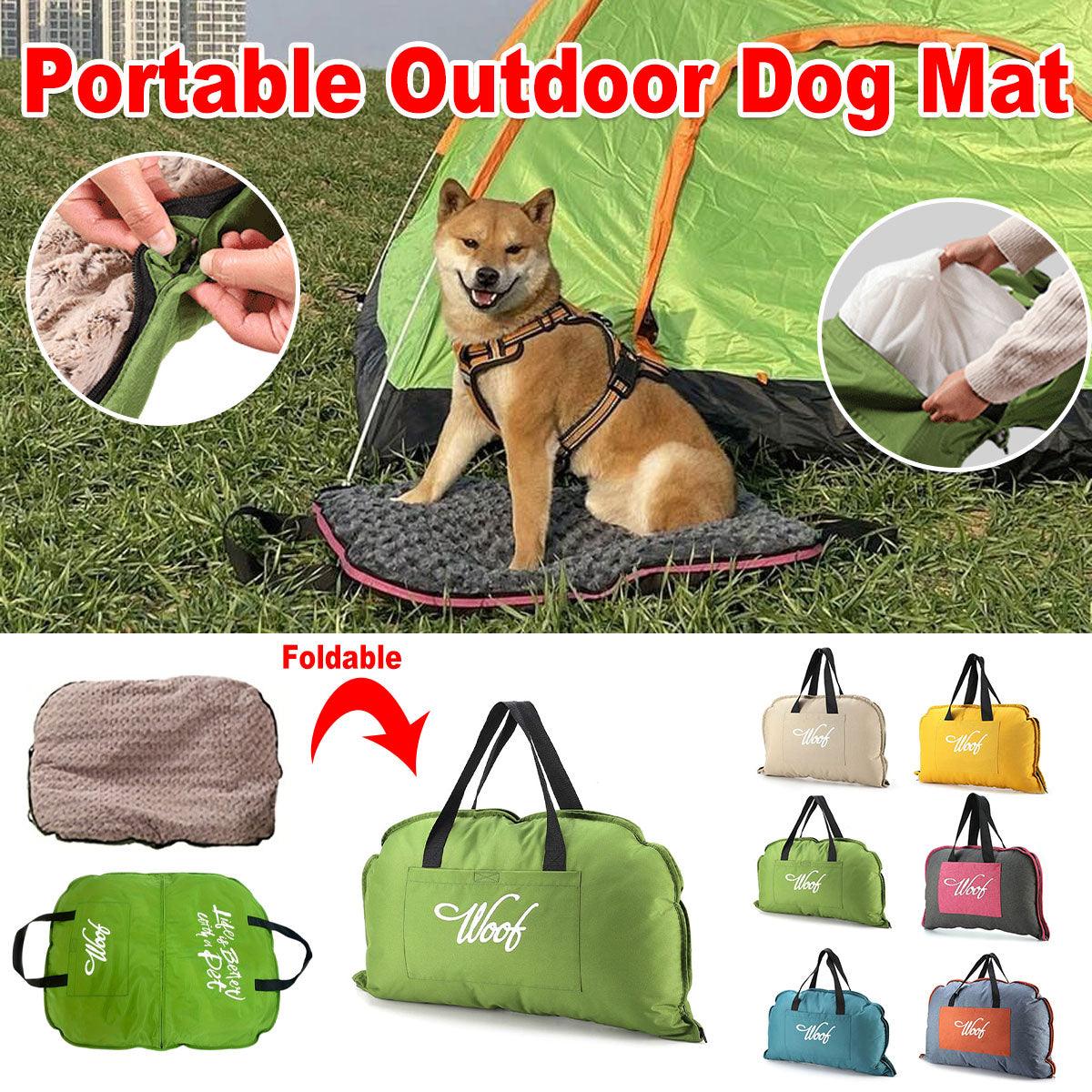 V528-PET-MAT-BLUE-ORANGE-S-490385-202509302009-00 Portable Folding Pet Kennel Zippered Outdoor Dog Bed Travel Mat Waterproof - Blue Orange - Image 1