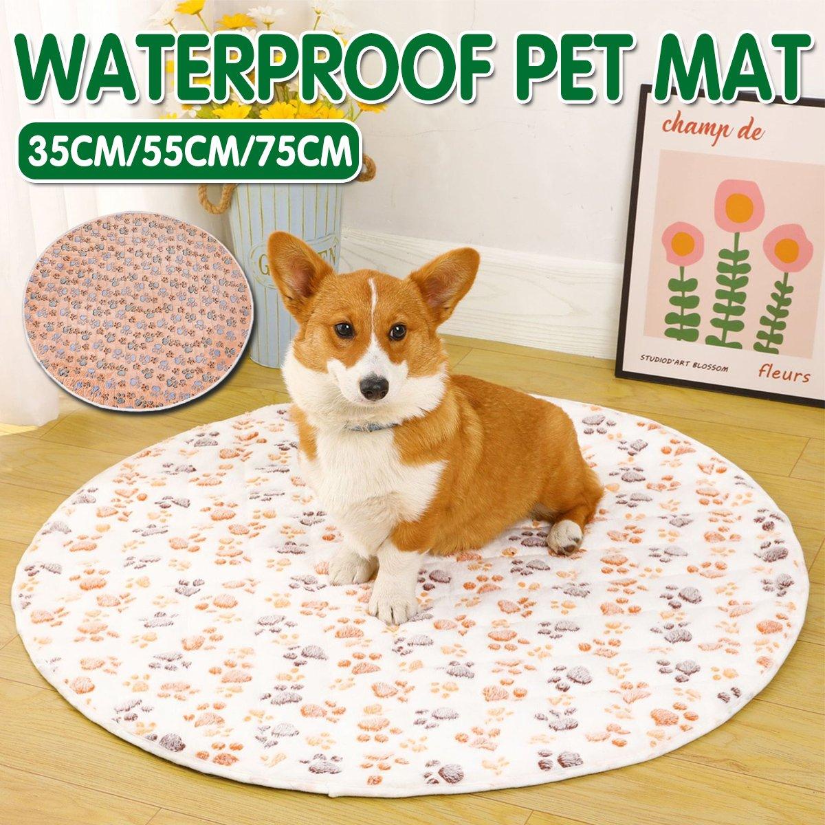 V528-PET-PAD-ZYKQ-80CM-585949-202510010354-00 Waterproof Dog Pads Round Diaper Pads Pet Training Pads for Puppies and Dogs - Khaki-75cm - Image 1