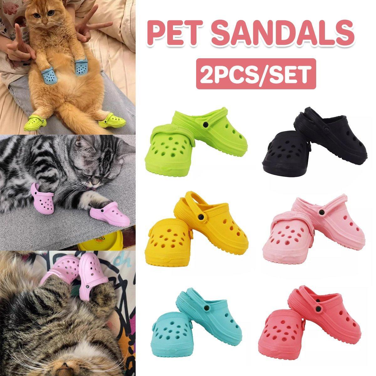 V528-PET-SLIPPERS-YELLOW-416648-202510010800-00 2pcs Shoe Charms Accessories for Shoes Bags Clothing Pet Shoes Decorative Set - Yellow - Image 1