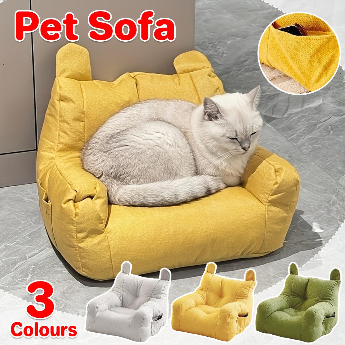 V528-PET-SOFA-YELLOW-666708-202510010700-00 Small Sofa Chair Couch for Living Room Family Pet Furniture Comfortable Seat - Yellow - Image 1