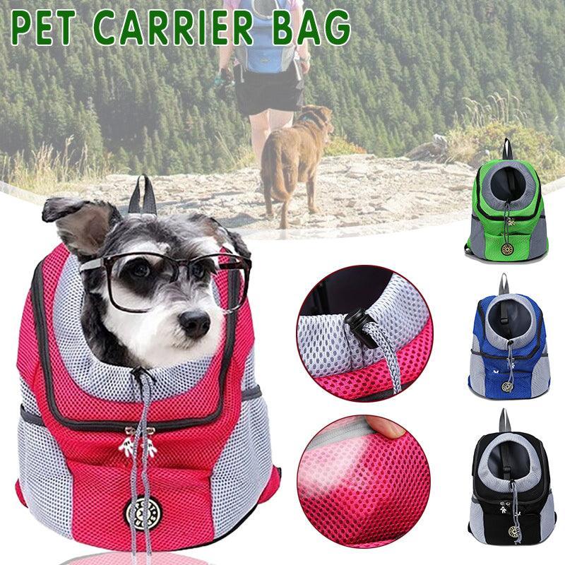 V528-PETBACKPACK-L-GREEN-49058-202509301300-00 L Size Puppy Travel Mesh Pet Dog Carrier Backpack Front Travel Portable Shoulder Bag - Green - Image 1