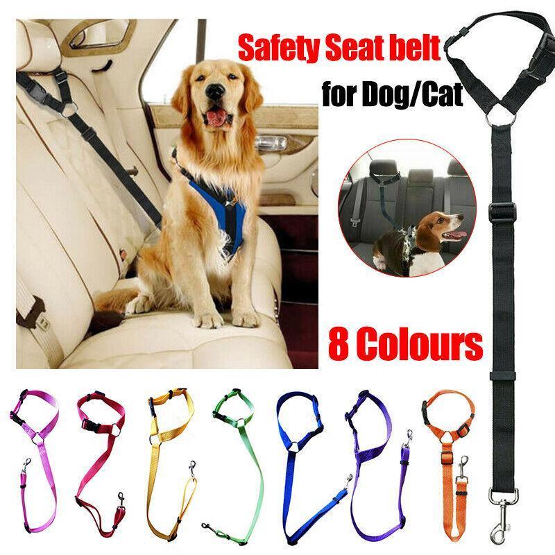 V528-PETSAFETYSEAT-BLUE-11318-202509302000-00 Adjustable Pet Dog Car Clip Lead Harness Strap for Vehicle Travel Restraint Use - Blue - Image 1