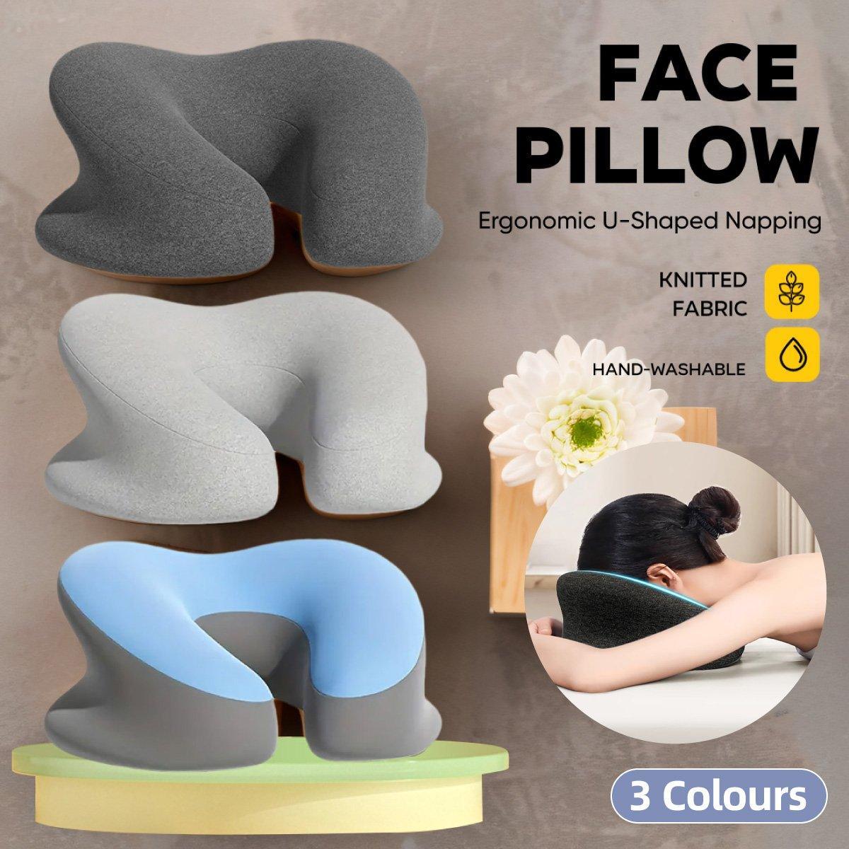 V528-PILLOW-LIGHT-GREY-544609-202509301309-00 Universal Massage Table Face Cushion Pillow U Shape Head Face Down Rest Pillow - Light Grey - Image 1