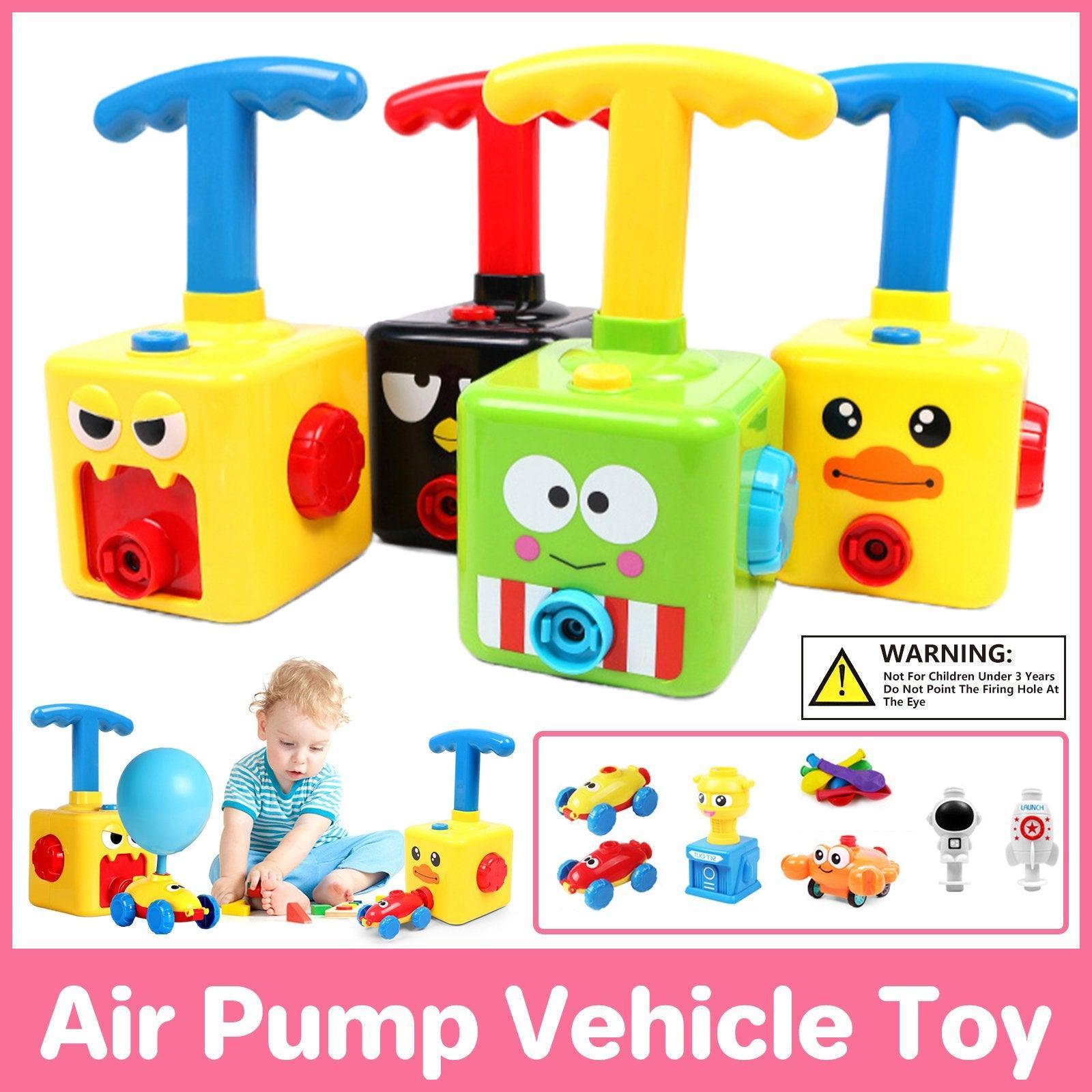 Kids Balloon Powered Car Toy Air Pump Racer Launcher Fun Vehicle Pump Toys - Monsters