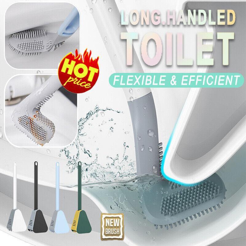 V528-PWHCOLOUR-WHITE38922-202509302145-00 Golf Toilet Brush Long-Handled Toilet Brush Wall-Mounted Silicone Toilet Brush - White - Image 1