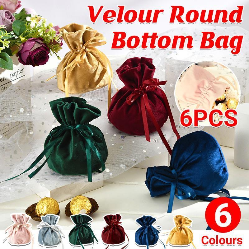 V528-PY824-6PCS-PINK-899921-202509301154-00 6PCS Velvet Cloth Drawstring Bags Gift Bag Jewelry Ring Pouch Earring Favor - Pink-6PCS - Image 1