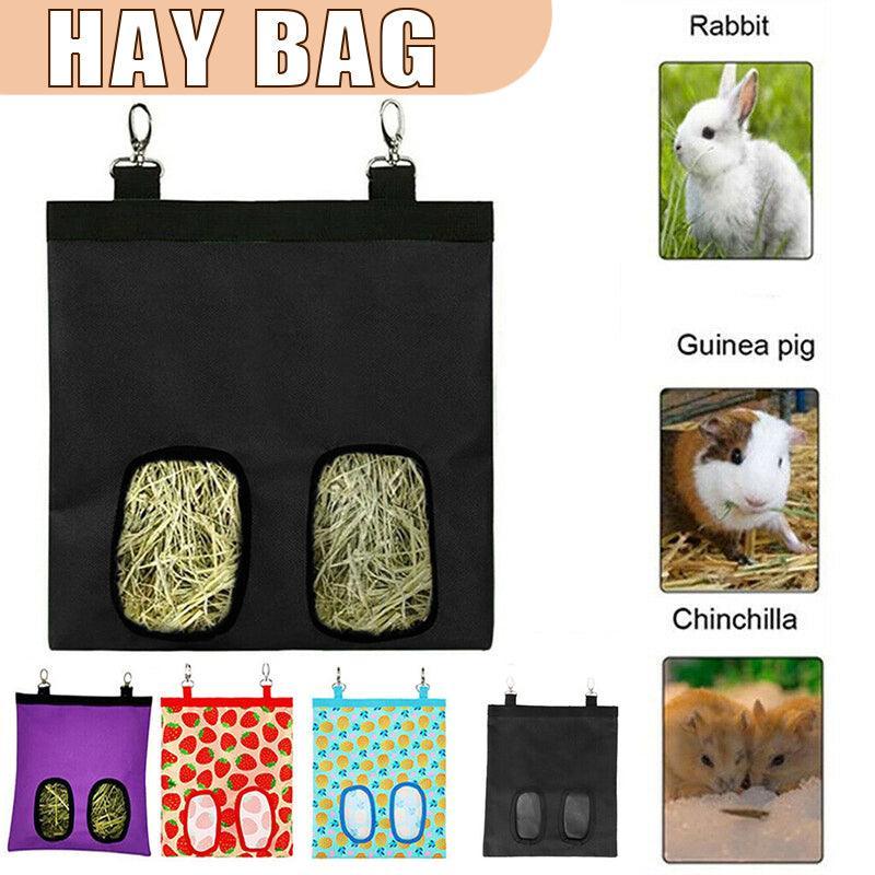 V528-RABBITFEEDINGBAG-YELLOW-395315-202509301554-00 Hay Bag Guinea Pig Rabbit Feeding Bag Animal Hay Feeder Bag Hanging Feeder - Yellow - Image 1