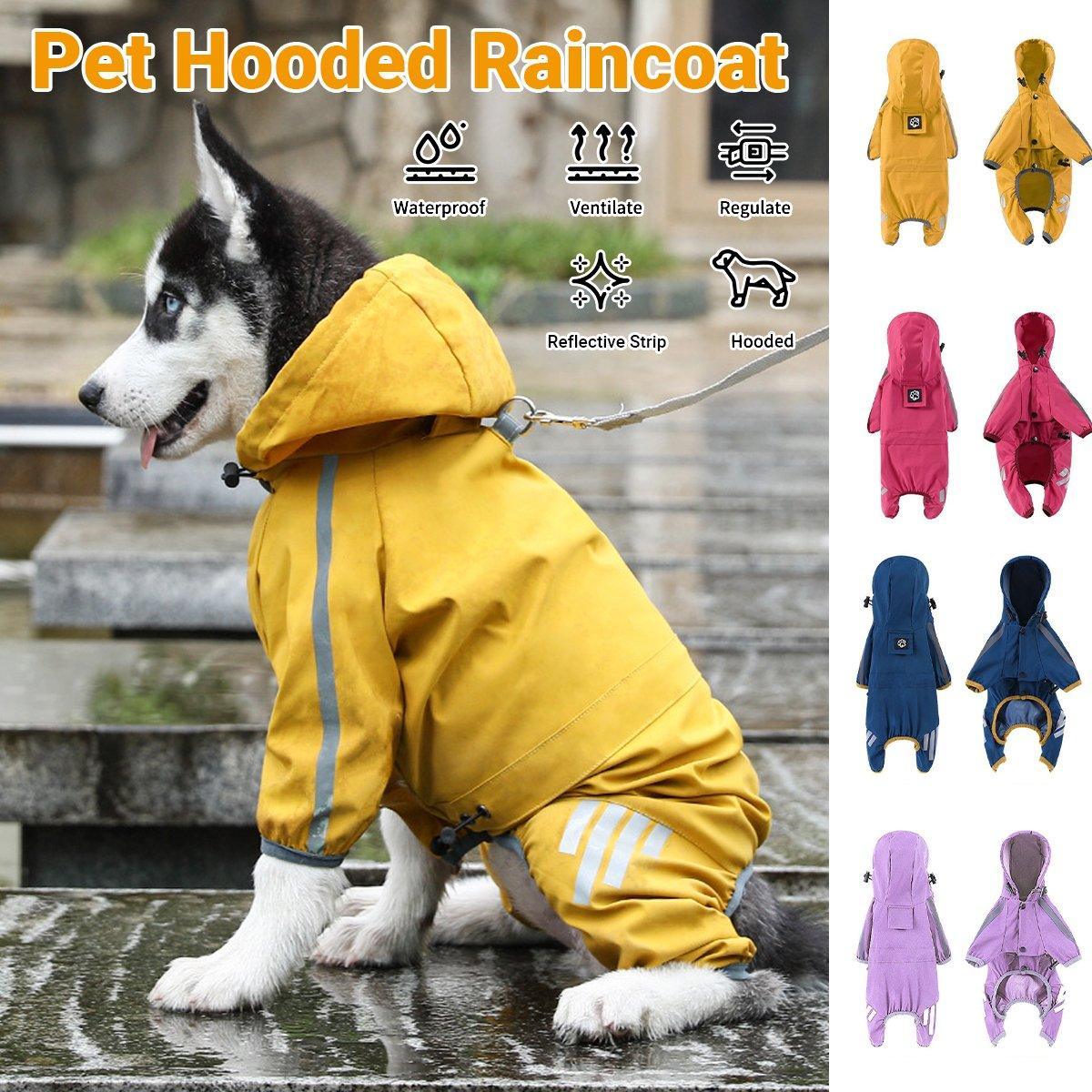 V528-RAINCOAT-FF-XXL-944523-202509301827-00 Waterproof Four Corner Pet Raincoats In Large Medium And Small Sizes Are Suitable For Dogs - Pink - XXL - Image 1