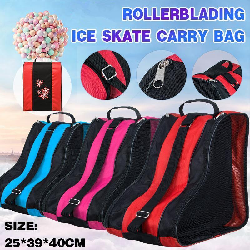 V528-ROLLERSKATINGBACKPACK-PINK-750535-202509301445-00 Rollerblading Ice Skate Carry Bag with Adjustable Shoulder Strap for All Ages - Pink - Image 1