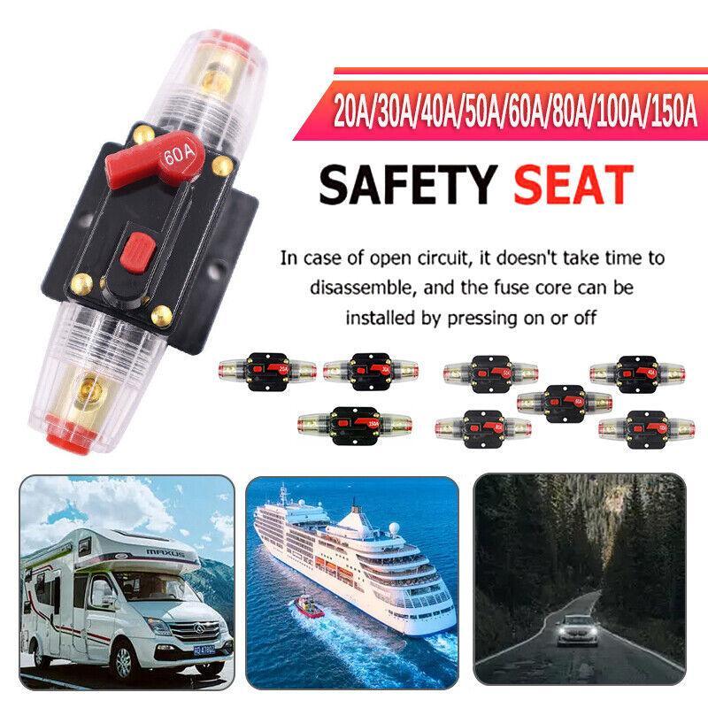 V528-SAFETYSEAT-30A-51551-202510011045-00 20-150Amp Circuit Breaker Dual Battery Ip67 Waterproof Fuse Manual Reset 12V 24V - 30AMP - Image 1